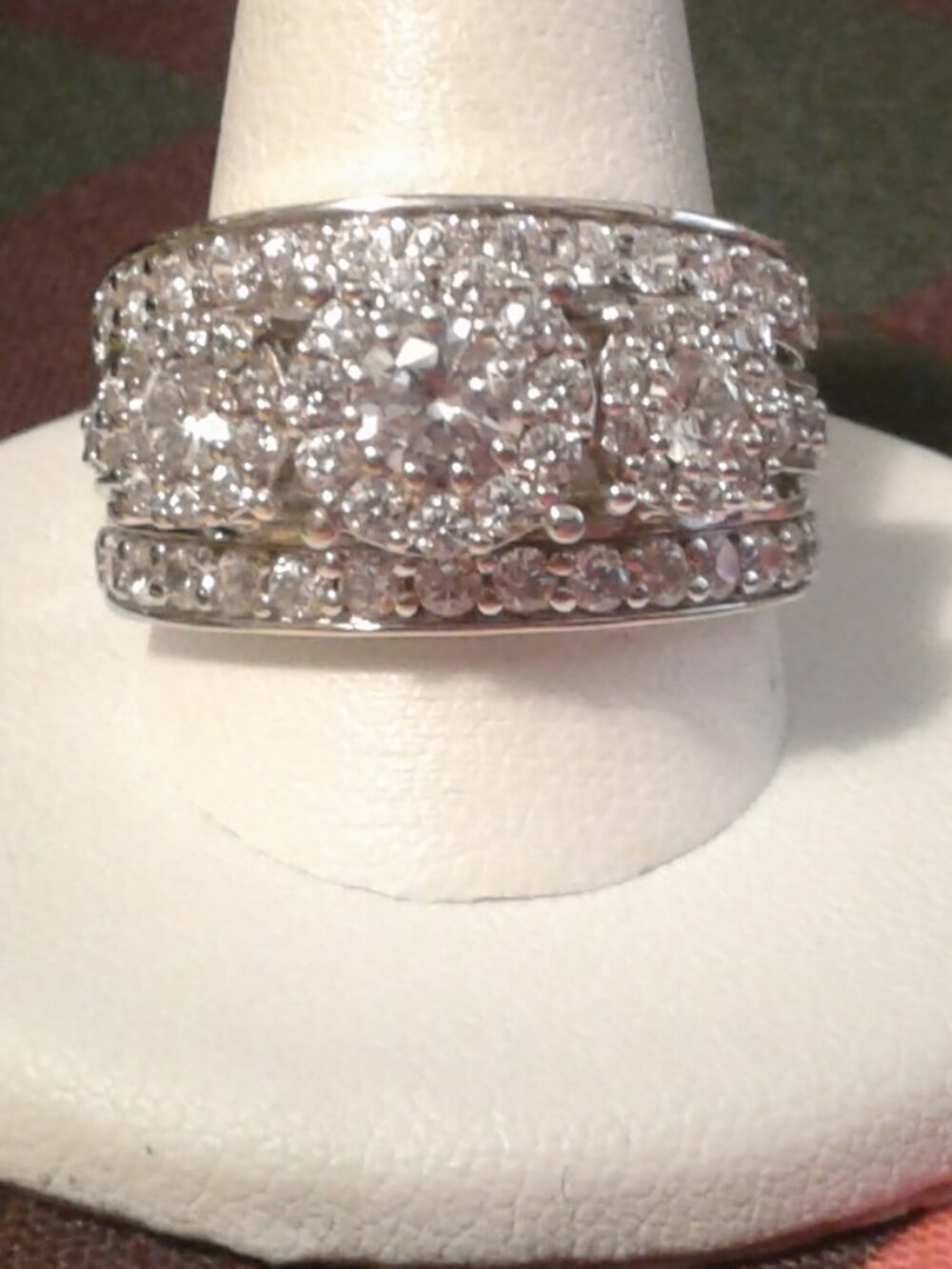 BJH576A Bella Luce CZ Halo Clusters Bridge Design Ring 4.80ctw. Size 10 LNC